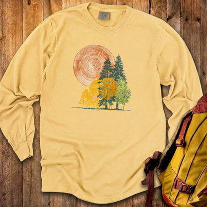 Woodcut Stamped Forest Cotton Long Sleeve