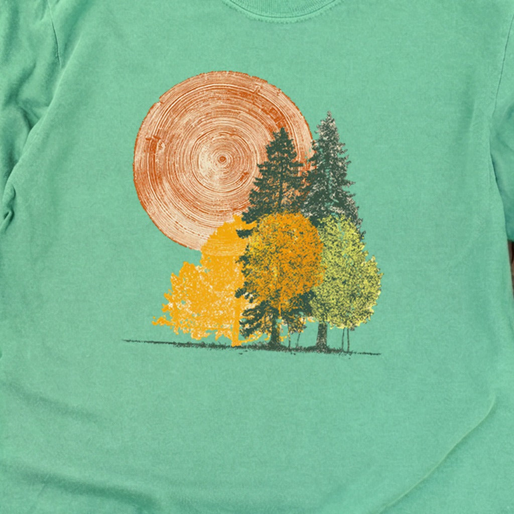 Woodcut Stamped Forest Cotton Long Sleeve