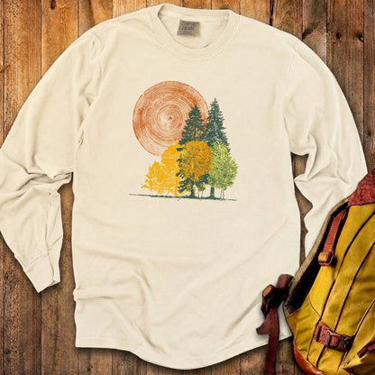 Woodcut Stamped Forest Cotton Long Sleeve
