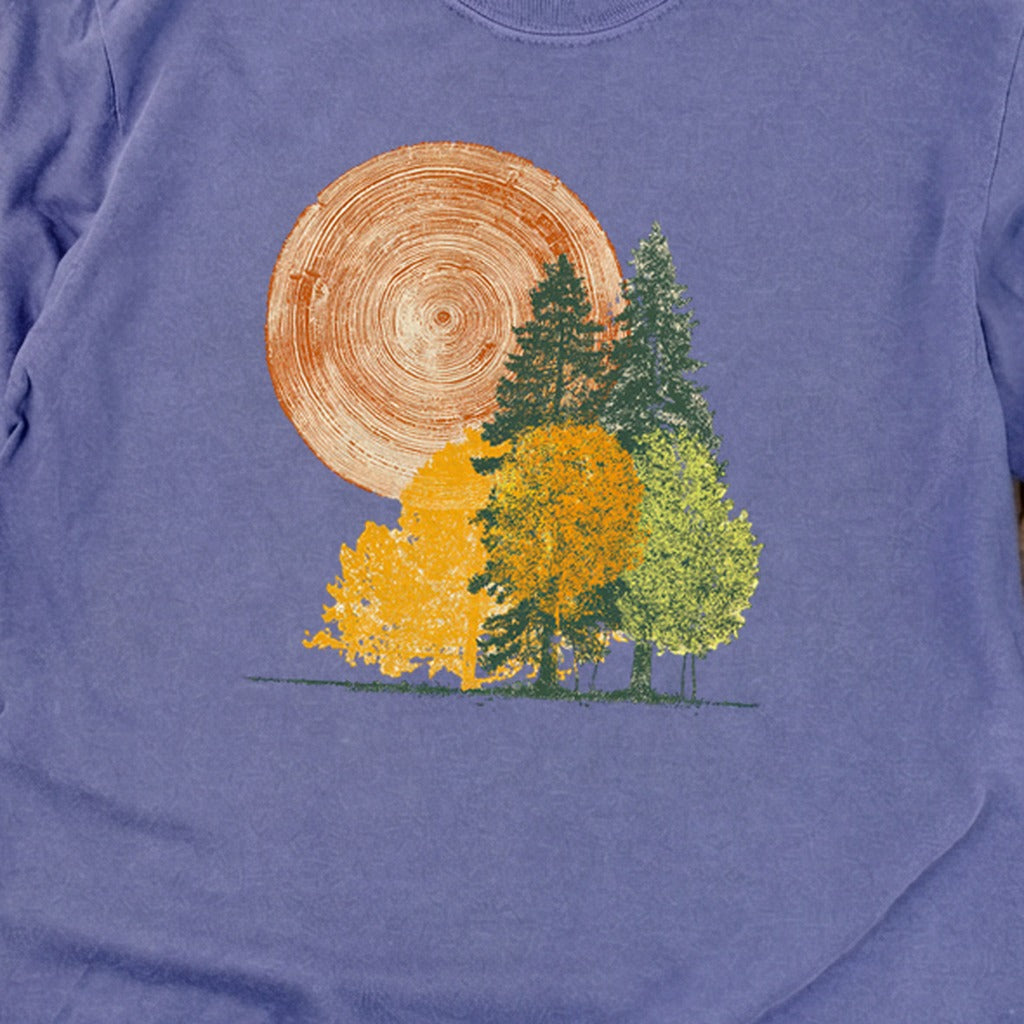 Woodcut Stamped Forest Cotton Long Sleeve