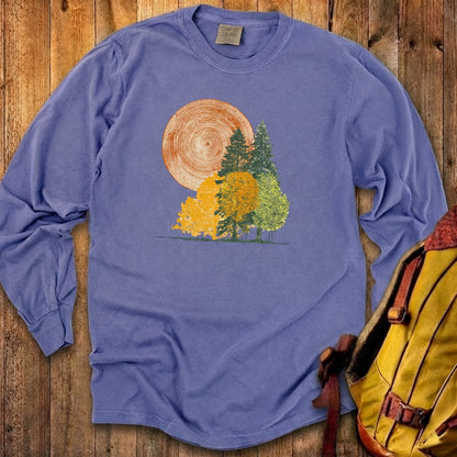 Woodcut Stamped Forest Cotton Long Sleeve