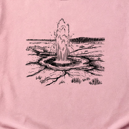 Yellowstone Line Drawing Cotton T-Shirt