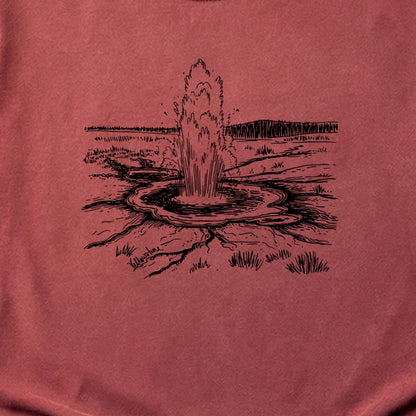 Yellowstone Line Drawing Cotton T-Shirt