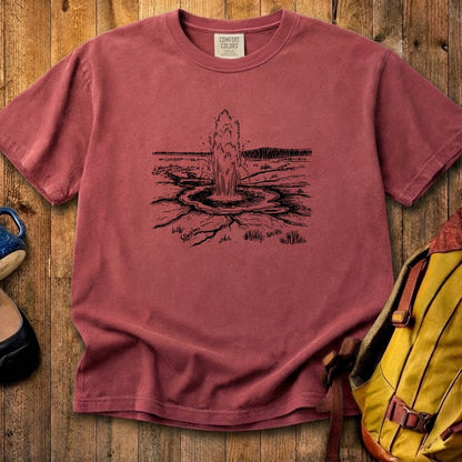 Yellowstone Line Drawing Cotton T-Shirt