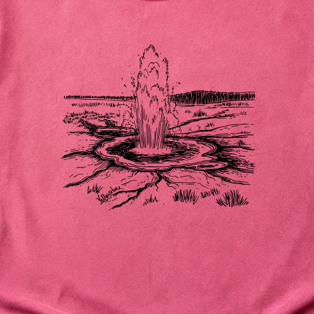 Yellowstone Line Drawing Cotton T-Shirt