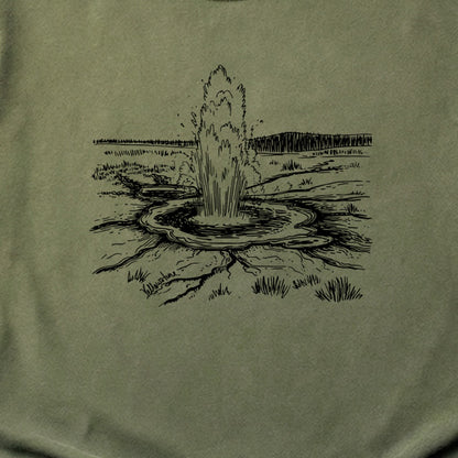 Yellowstone Line Drawing Cotton T-Shirt
