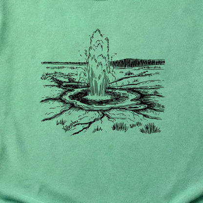 Yellowstone Line Drawing Cotton T-Shirt