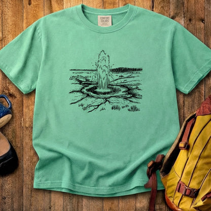 Yellowstone Line Drawing Cotton T-Shirt