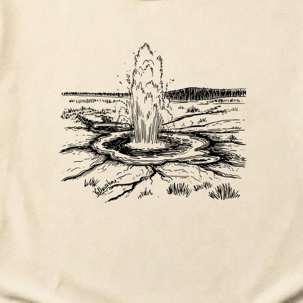 Yellowstone Line Drawing Cotton T-Shirt