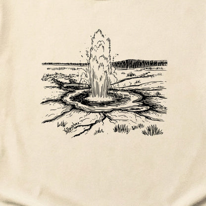 Yellowstone Line Drawing Cotton T-Shirt