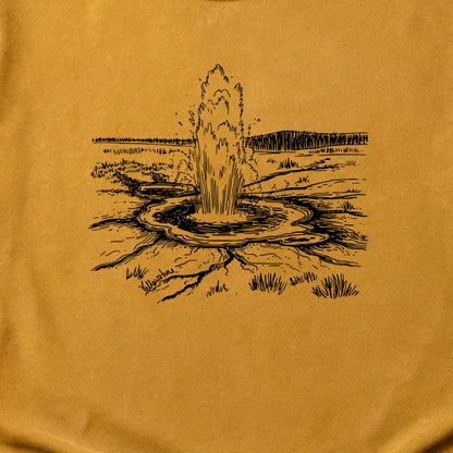 Yellowstone Line Drawing Cotton T-Shirt