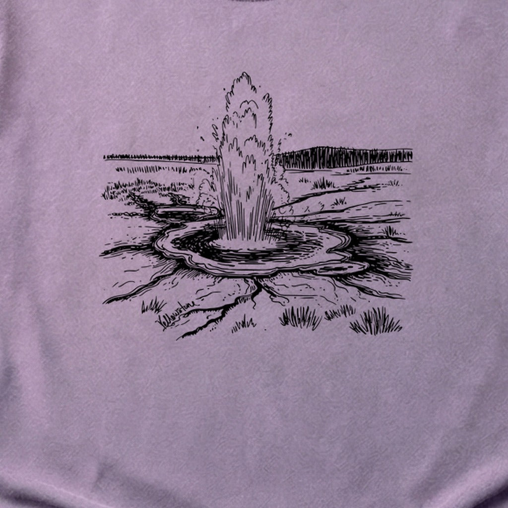 Yellowstone Line Drawing Cotton T-Shirt