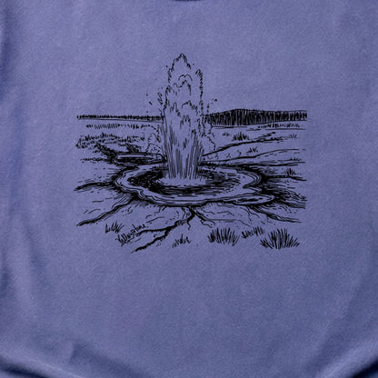 Yellowstone Line Drawing Cotton T-Shirt