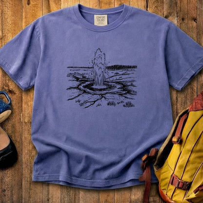 Yellowstone Line Drawing Cotton T-Shirt