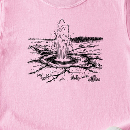 Yellowstone Line Drawing Kids Cotton T-Shirt