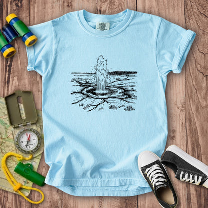 Yellowstone Line Drawing Kids Cotton T-Shirt
