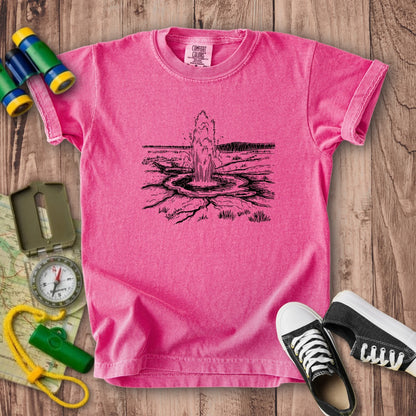 Yellowstone Line Drawing Kids Cotton T-Shirt