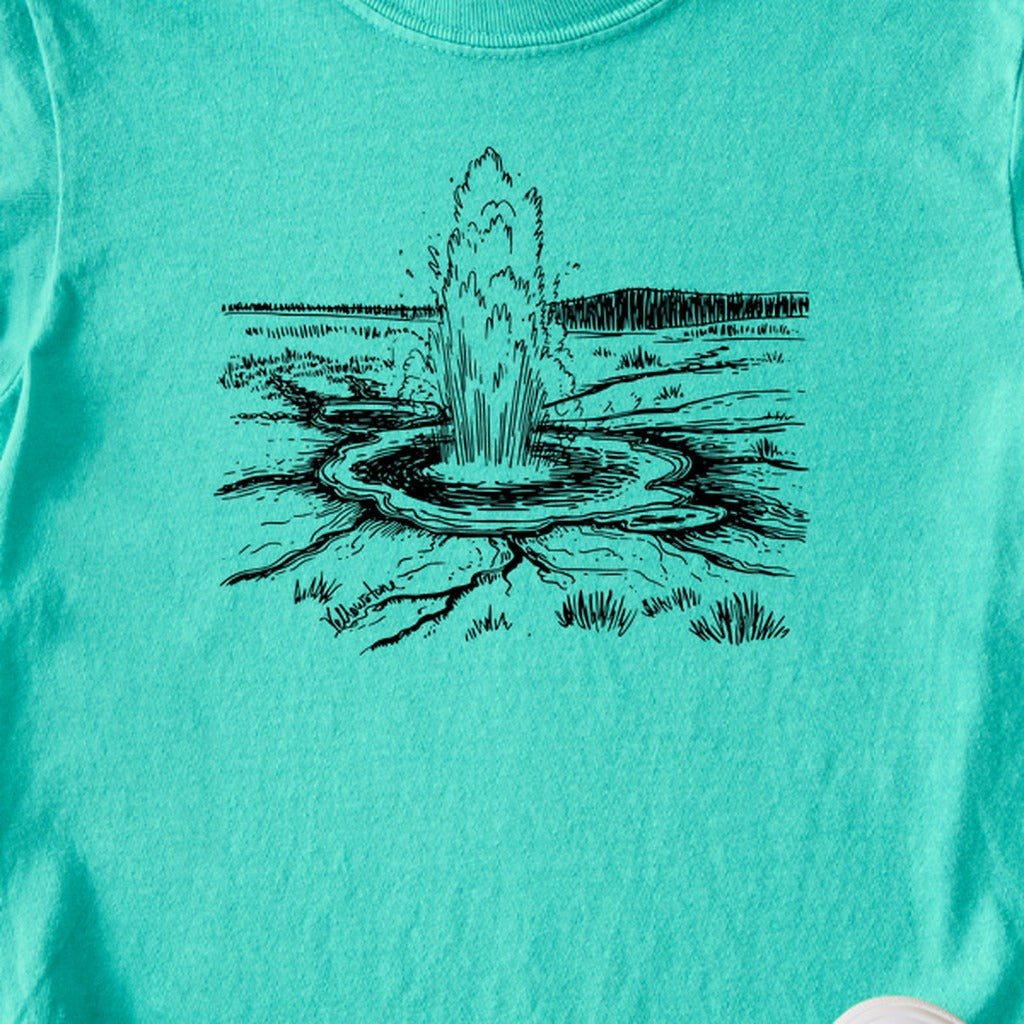 Yellowstone Line Drawing Kids Cotton T-Shirt