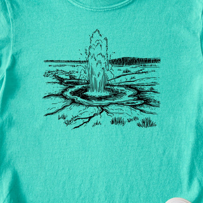 Yellowstone Line Drawing Kids Cotton T-Shirt