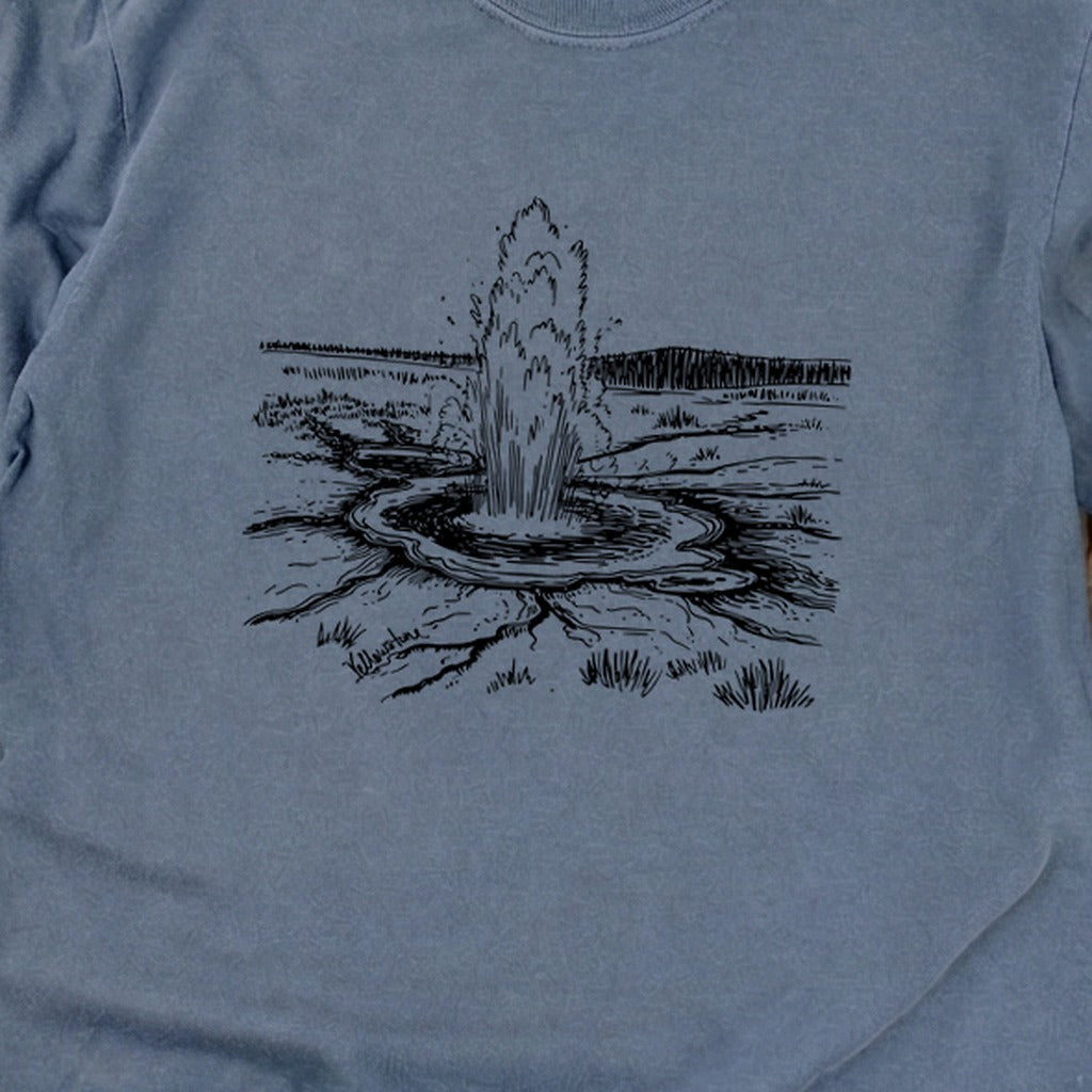 Yellowstone Line Drawing Cotton Long Sleeve