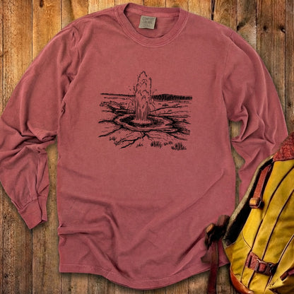 Yellowstone Line Drawing Cotton Long Sleeve