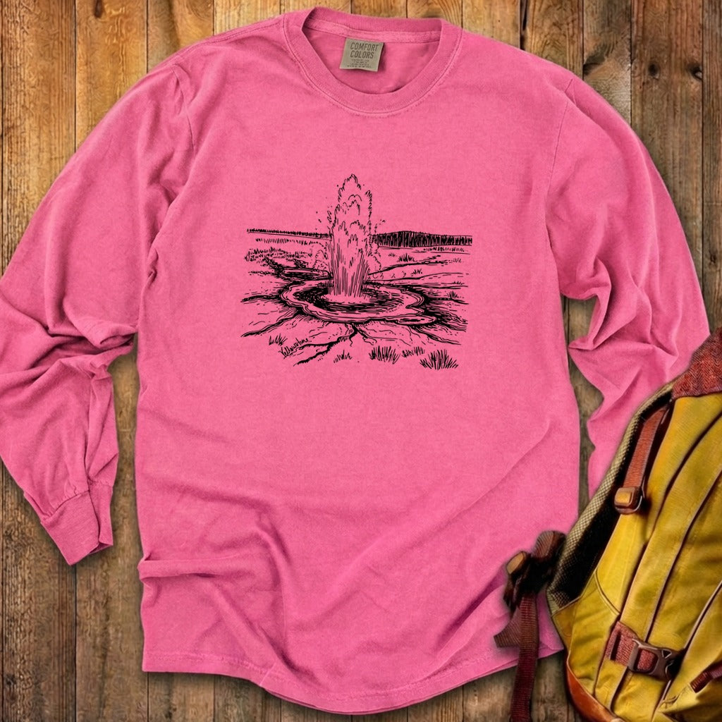 Yellowstone Line Drawing Cotton Long Sleeve