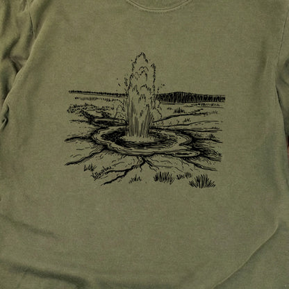 Yellowstone Line Drawing Cotton Long Sleeve