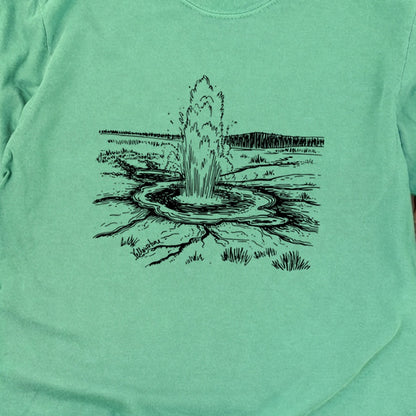 Yellowstone Line Drawing Cotton Long Sleeve