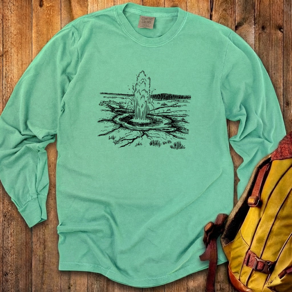 Yellowstone Line Drawing Cotton Long Sleeve