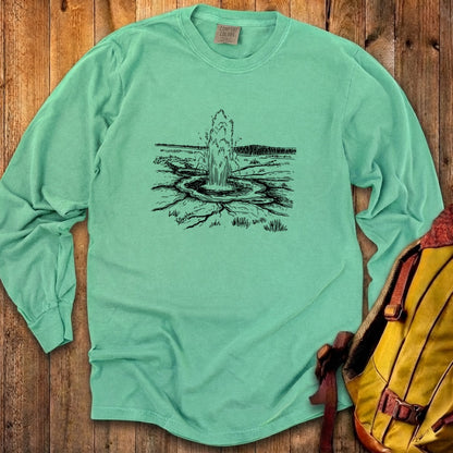 Yellowstone Line Drawing Cotton Long Sleeve