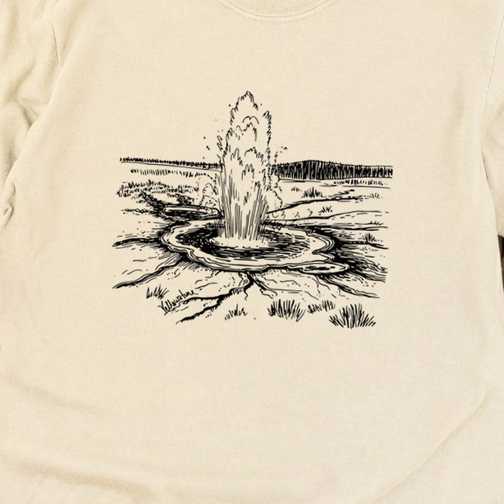 Yellowstone Line Drawing Cotton Long Sleeve