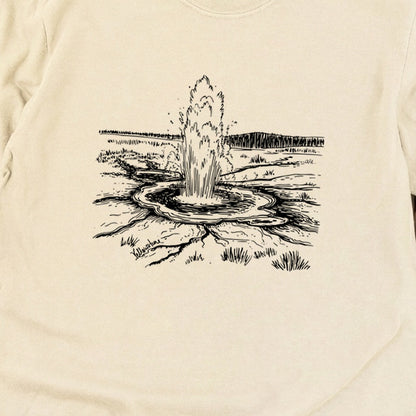 Yellowstone Line Drawing Cotton Long Sleeve