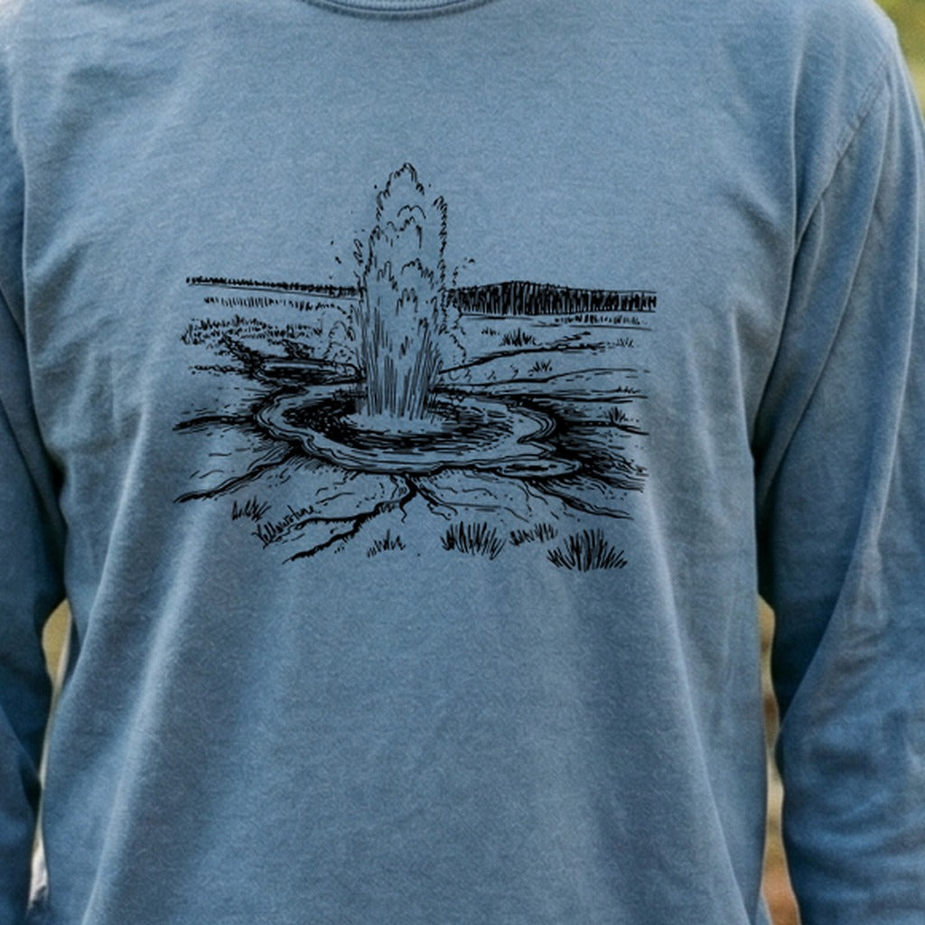 Yellowstone Line Drawing Cotton Long Sleeve
