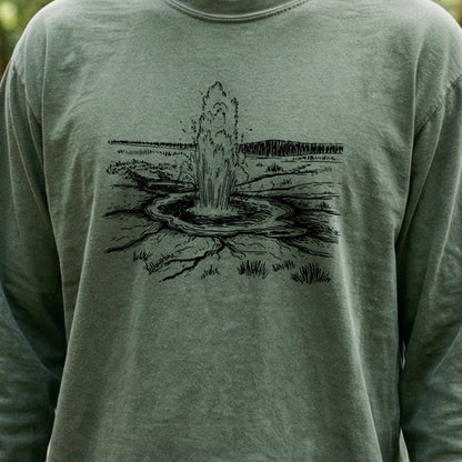 Yellowstone Line Drawing Cotton Long Sleeve