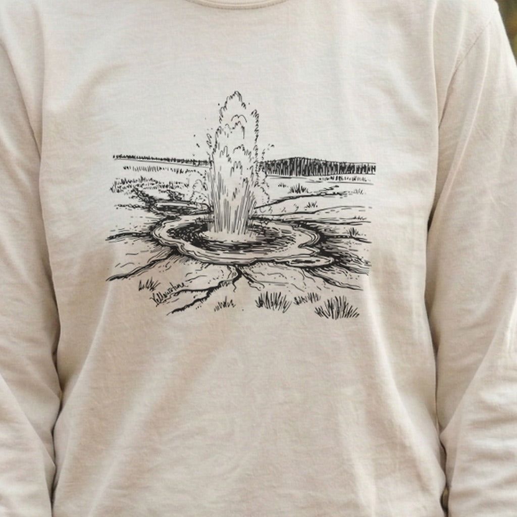 Yellowstone Line Drawing Cotton Long Sleeve