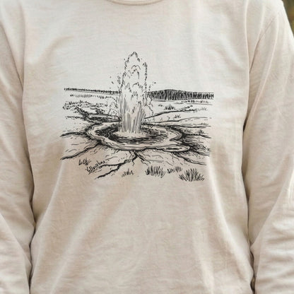 Yellowstone Line Drawing Cotton Long Sleeve