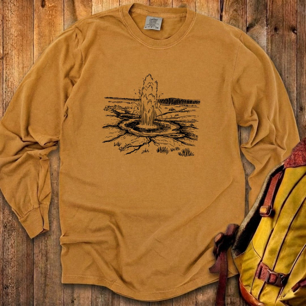 Yellowstone Line Drawing Cotton Long Sleeve