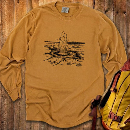 Yellowstone Line Drawing Cotton Long Sleeve