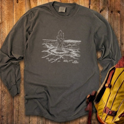 Yellowstone Line Drawing Cotton Long Sleeve