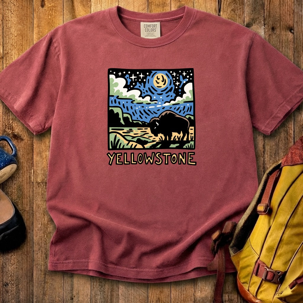 Yellowstone National Park at Night Cotton T-Shirt
