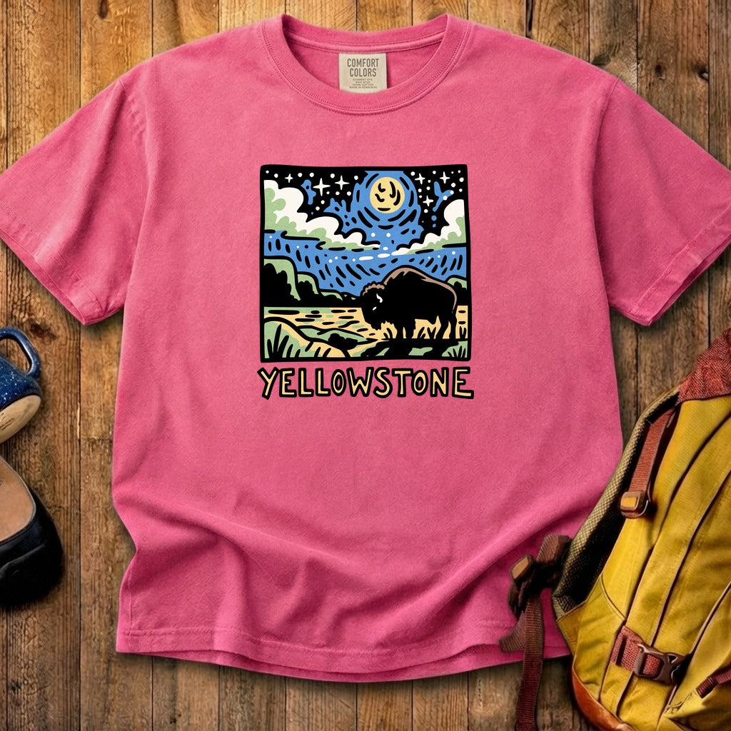Yellowstone National Park at Night Cotton T-Shirt