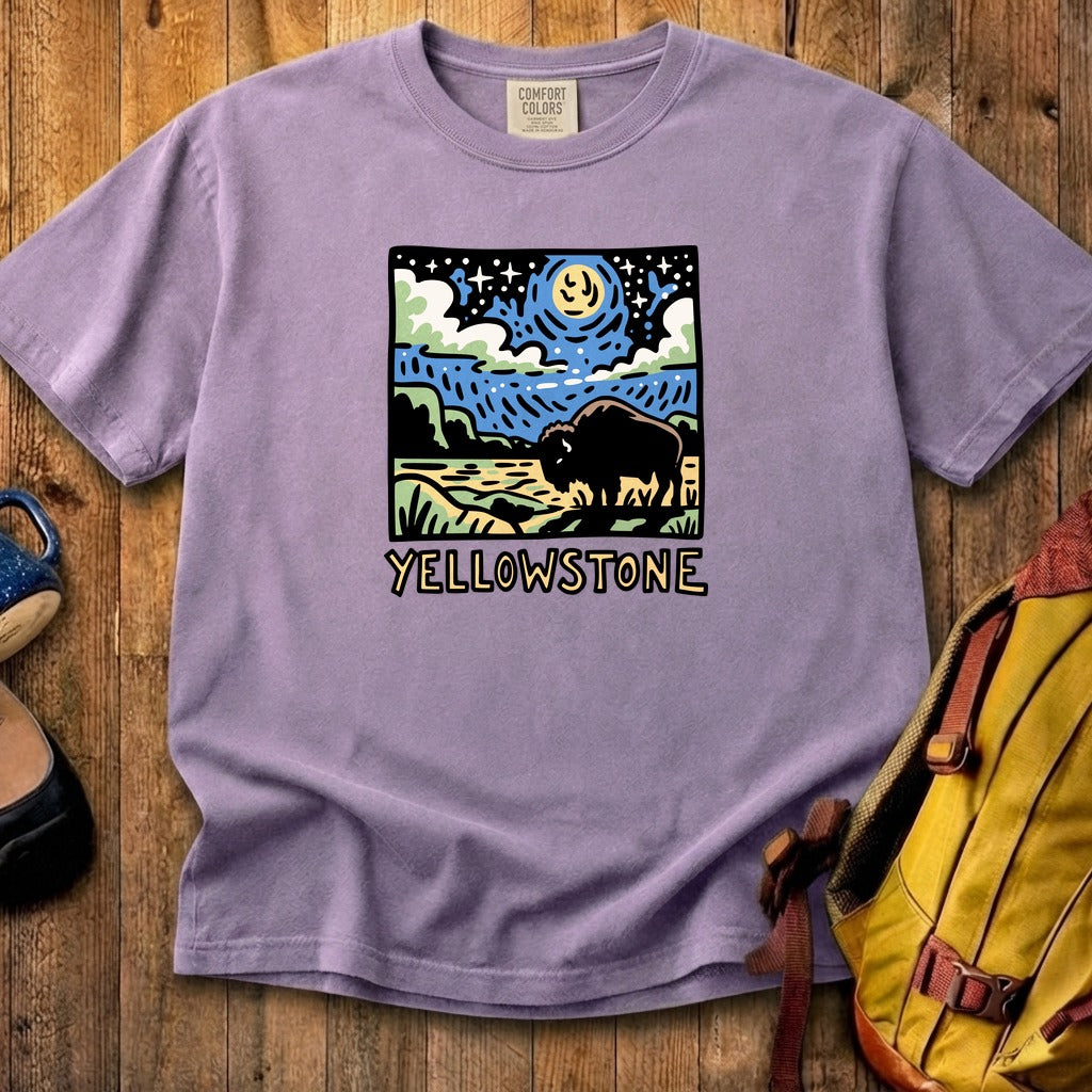 Yellowstone National Park at Night Cotton T-Shirt
