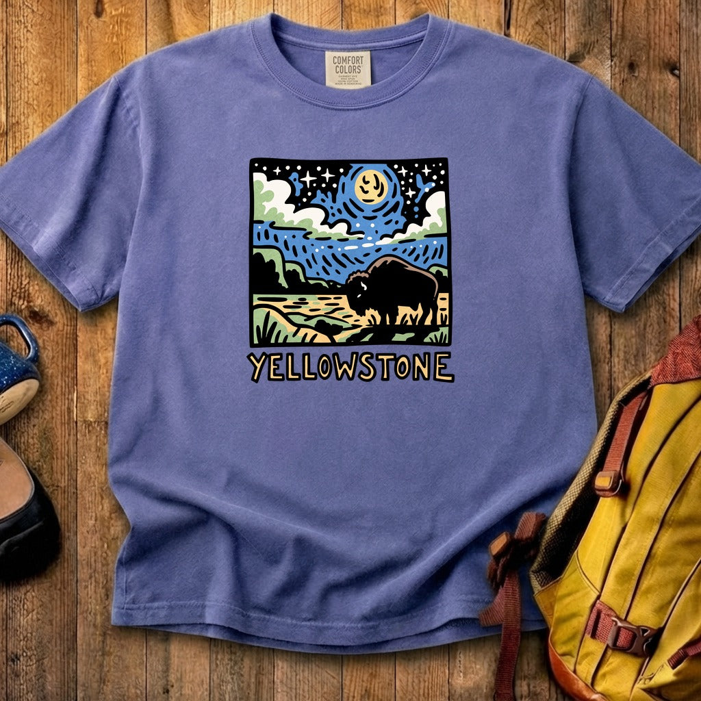 Yellowstone National Park at Night Cotton T-Shirt