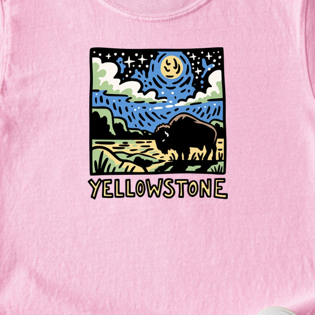 Yellowstone National Park at Night Kids Cotton T-Shirt
