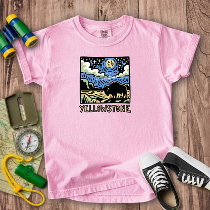 Yellowstone National Park at Night Kids Cotton T-Shirt