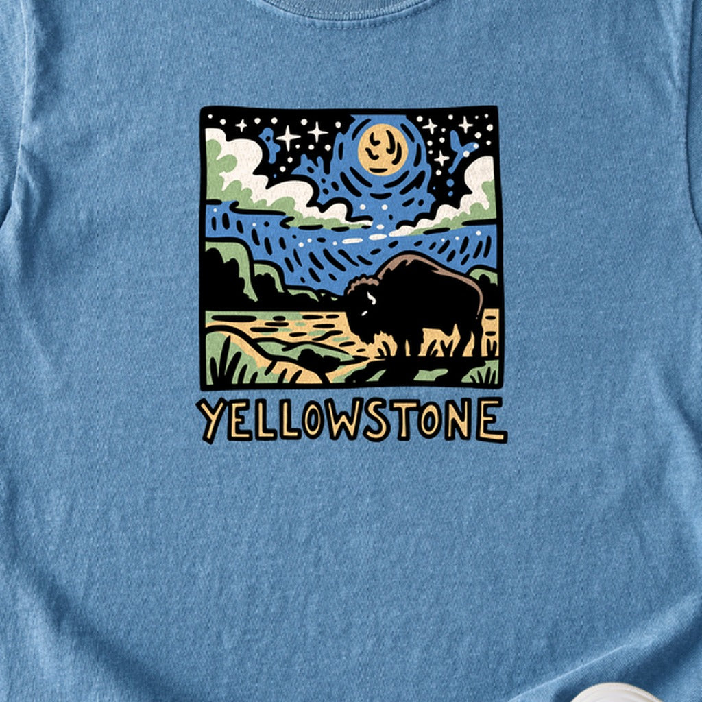 Yellowstone National Park at Night Kids Cotton T-Shirt