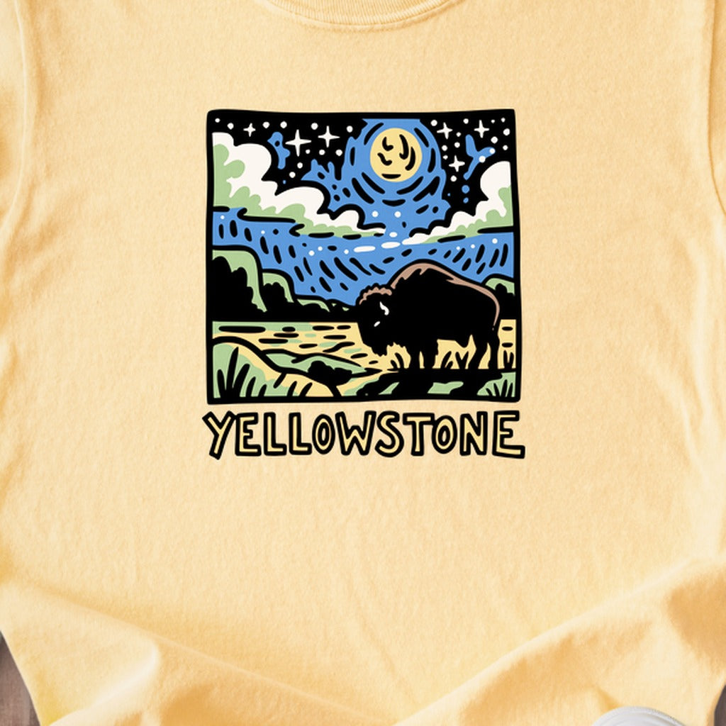 Yellowstone National Park at Night Kids Cotton T-Shirt