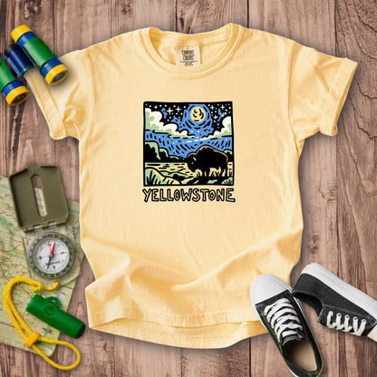 Yellowstone National Park at Night Kids Cotton T-Shirt