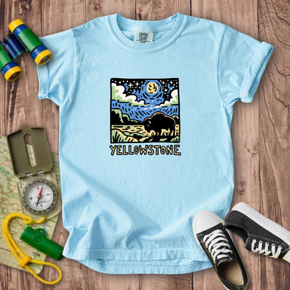 Yellowstone National Park at Night Kids Cotton T-Shirt