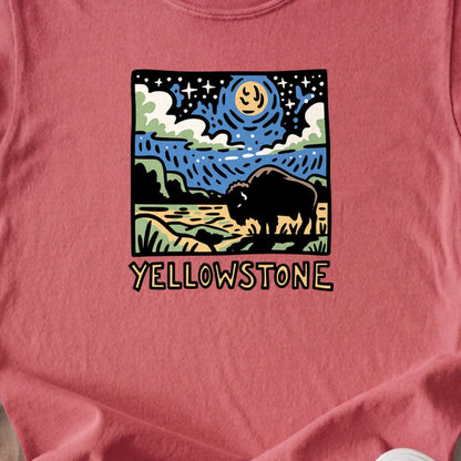 Yellowstone National Park at Night Kids Cotton T-Shirt